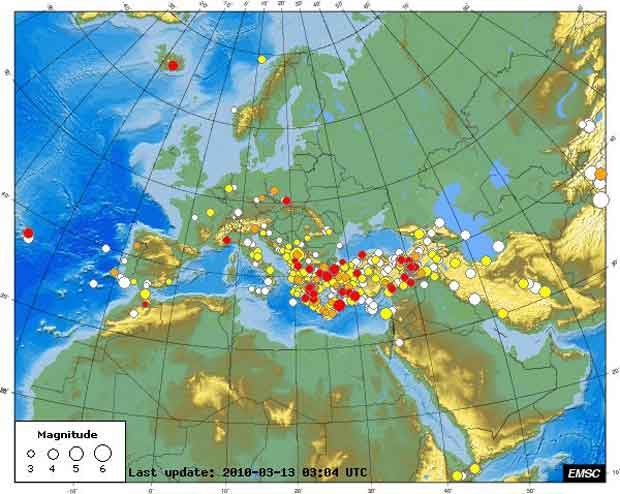 Centre Sismologique Euro-Méditerranéen European-Mediterranean Seismological Centre Seismic Map