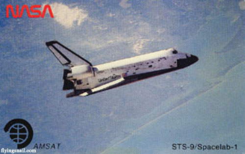 QSL card from Spacecraft Columbia - STS-9/Spacelab-1
