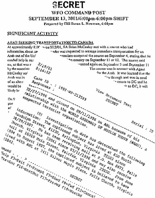 Order W199I-WF-213589 - FBI hindered in Al-Qaeda investigation