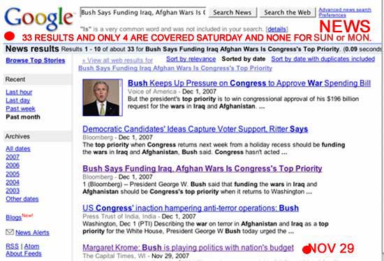 4 Google CORPORATE MEDIA NEWS results on Bush threatening U.S. Workers