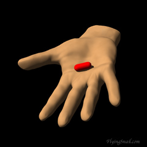 Hand offering  Red Pill
