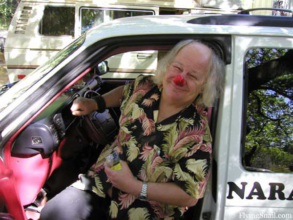 Wavy Gravy at Flying Snail Ranch, photograph by C. Spangler