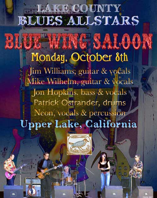 Lake County Blues Allstars, Monday October 8th, Blue Wing Saloon