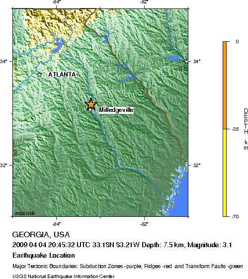 Georgia, USA Earthquake 200904.04 - M3.1