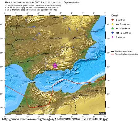 201004.11 Spain Earthquake - Image via Centre Sismologique Euro-Méditerranéen European-Mediterranean Seismological Centre