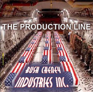 The Production Line - Bush Cheney Industries Inc. showing Military Coffins in transport