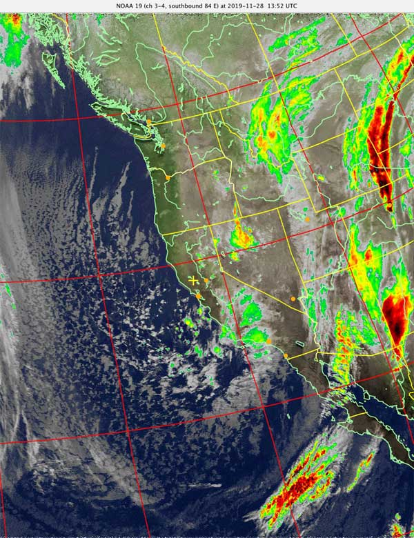 NOAA 19 (ch 3-4, southbound 84 E) at 2019-11-28 13:52 UTC