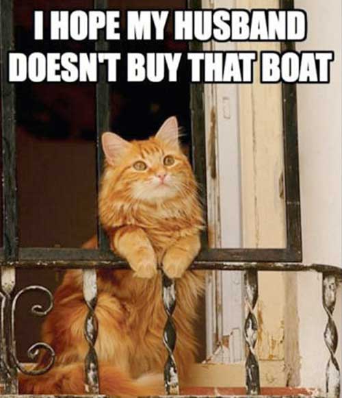 I hope my husband doesn't buy that boat