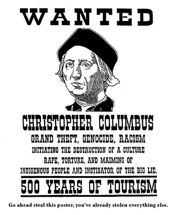 Columbus wanted poster