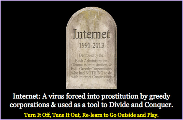 Internet Tombstone 1991-2013 ~ Destroyed by the: Bush Administration, Obama Administration, and Evil, Greedy Corporations who had NOTHING to do with Internet Construction ~ Open 100 OLDEST REGISTERED .COM DOMAINS, where one will discover #84 was in our basement