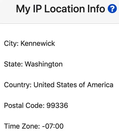 Kennewick, Washington, which is NOT even close to where I actually live!