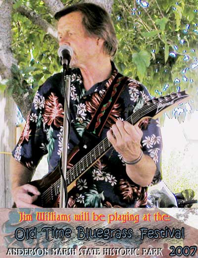 Jim Williams will be playing at the Old Time Bluegrass Festival