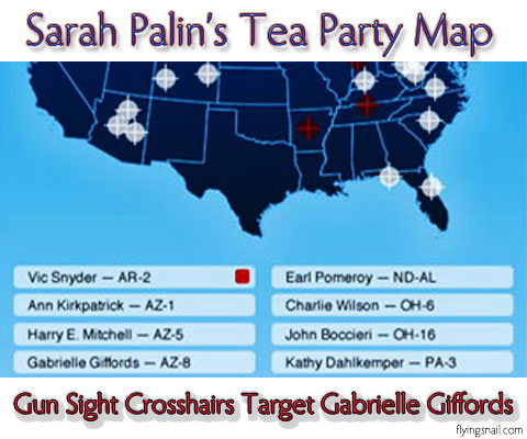 Sarah Palin's Gun Sight Crosshairs Tea Party Map Targets Congresswoman Gabrielle Giffords