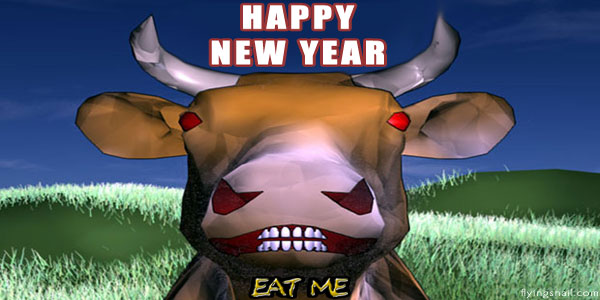 Mad cow wishing everyone a very Happy New Year