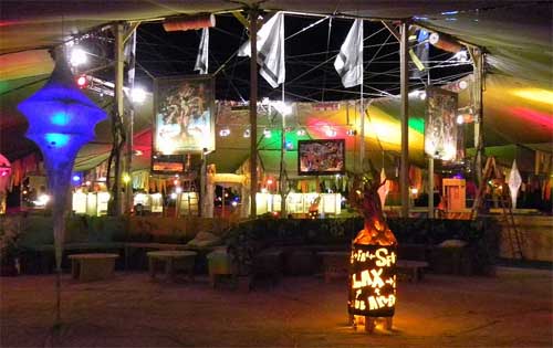 David Normal's Illuminations on display at the Center Camp Cafe at Burning Man 2010