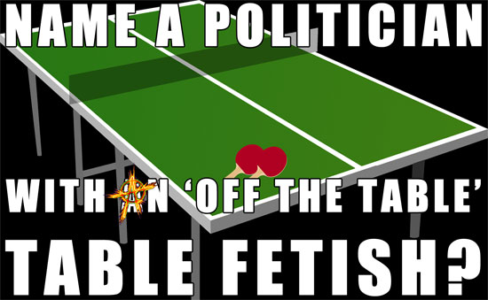 Name A Politician With An 'Off the Table' Table Fetish