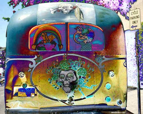 Dead bus Greek May 1983, Berkeley, California