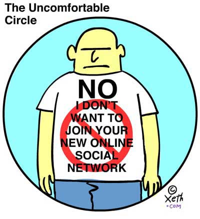 The Uncomfortable Circle a cartoon by Xeth Feinberg