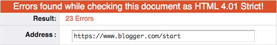 Invalid blogger.com